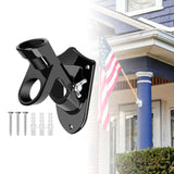 Maxbell Flag Pole Holder Strong Anti Rust Double Positions for Outdoor Outside House Black