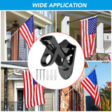 Maxbell Flag Pole Holder Strong Anti Rust Double Positions for Outdoor Outside House Black