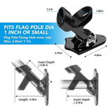 Maxbell Flag Pole Holder Strong Anti Rust Double Positions for Outdoor Outside House Black