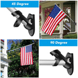 Maxbell Flag Pole Holder Strong Anti Rust Double Positions for Outdoor Outside House Black