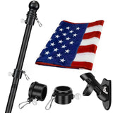 Maxbell Flag Pole Holder Strong Anti Rust Double Positions for Outdoor Outside House Black