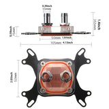 Maxbell CPU Water Cooling Block 50mm Copper Base CPU Cooler for AM3 Int 775,1150
