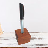 Maxbell Fountain Pen Holder Wooden Creative Countertop for Office School Sturdy Room Type C