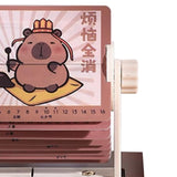 Maxbell Mechanical Desk Calendar Ornament 2025 New for Countertop Home Birthday Gift Capibara