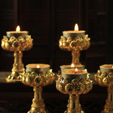 Maxbell Candle Holder Buddhist Tealight Candle Holder for Living Room Tabletop Decor short footed