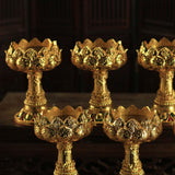 Maxbell Candle Holder Buddhist Tealight Candle Holder for Living Room Tabletop Decor short footed