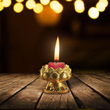 Maxbell Candle Holder Buddhist Tealight Candle Holder for Living Room Tabletop Decor short footed