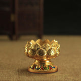 Maxbell Candle Holder Buddhist Tealight Candle Holder for Living Room Tabletop Decor short footed