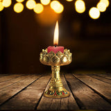 Maxbell Candle Holder Buddhist Tealight Candle Holder for Living Room Tabletop Decor tall footed