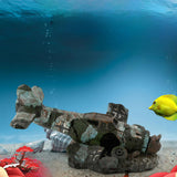 Maxbell Aquarium Decoration Mini Simulation Scenery Plane Wreck for Reptile Box