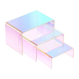 Maxbell 3Pcs Acrylic Risers Acrylic Risers Display Stand for Figures Glasses Perfume