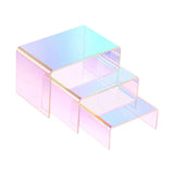 Maxbell 3Pcs Acrylic Risers Acrylic Risers Display Stand for Figures Glasses Perfume