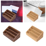Maxbell Business Card Display Stand Wood Desktop for Warehouses Craft Shows Lectures Brown