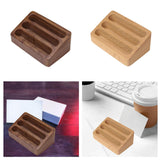 Maxbell Business Card Display Stand Wood Desktop for Warehouses Craft Shows Lectures Brown