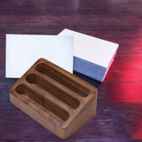 Maxbell Business Card Display Stand Wood Desktop for Warehouses Craft Shows Lectures Brown