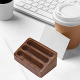 Maxbell Business Card Display Stand Wood Desktop for Warehouses Craft Shows Lectures Brown