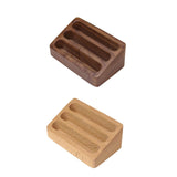 Maxbell Business Card Display Stand Wood Desktop for Warehouses Craft Shows Lectures Brown