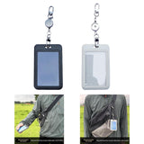 Maxbell Retractable Badge Holder Vertical Card Holder for Office Credit Card Black