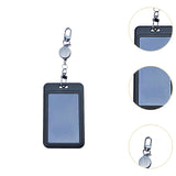 Maxbell Retractable Badge Holder Vertical Card Holder for Office Credit Card Black