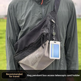 Maxbell Retractable Badge Holder Vertical Card Holder for Office Credit Card Light Grey