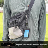 Maxbell Retractable Badge Holder Vertical Card Holder for Office Credit Card Light Grey