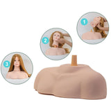 Maxbell Mannequin Head Stand Shoulder Model Styling Cosmetology Manikin Head Display Smooth Rod