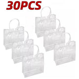 Maxbell 30x Clear Gift Bags with Handle Reusable for Small Business Wedding Boutique