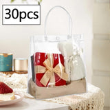Maxbell 30x Clear Gift Bags with Handle Reusable for Small Business Wedding Boutique