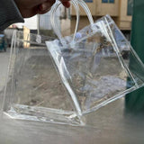 Maxbell 30x Clear Gift Bags with Handle Reusable for Small Business Wedding Boutique