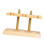 Maxbell Wooden Pipe Stand 3 Slot Handmade Accessories Solid Wood Organizer Pipe Rack beige