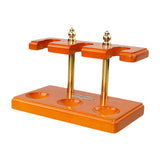 Maxbell Wooden Pipe Stand 3 Slot Handmade Accessories Solid Wood Organizer Pipe Rack orange
