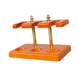 Maxbell Wooden Pipe Stand 3 Slot Handmade Accessories Solid Wood Organizer Pipe Rack orange