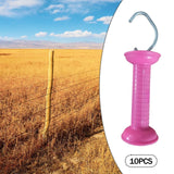 Maxbell 10x Electric Fence Gate Handles Replace Part for Agricultural Farm Husbandry Rose red