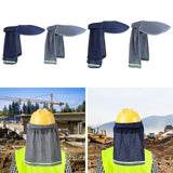 Maxbell Hard Hat Sun Shade Sunproof Neck Shade for Women Men Summer Building Workers Dark Blue 35cmx50cm