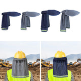 Maxbell Hard Hat Sun Shade Sunproof Neck Shade for Women Men Summer Building Workers Dark Blue 35cmx50cm