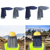 Maxbell Hard Hat Sun Shade Sunproof Neck Shade for Women Men Summer Building Workers Dark Blue 35cmx50cm