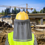 Maxbell Hard Hat Sun Shade Sunproof Neck Shade for Women Men Summer Building Workers Gray 35cmx50cm