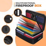 Maxbell Fireproof Document Bag with Lock Organizer Box for Album Laptop Certificates Style B
