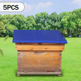 Maxbell 5 Pieces Beehive Cover Rainproof Cloth 50x60 cm Tear Resistant PVC Protector Blue