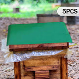 Maxbell 5 Pieces Beehive Cover Rainproof Cloth 50x60 cm Tear Resistant PVC Protector Green