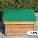 Maxbell 5 Pieces Beehive Cover Rainproof Cloth 50x60 cm Tear Resistant PVC Protector Green