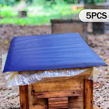 Maxbell 5 Pieces Bee Hive Lid Rainproof Cloth Easy to Install Beekeeping Accessories Blue