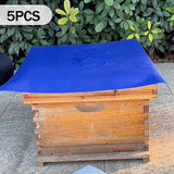 Maxbell 5 Pieces Bee Hive Lid Rainproof Cloth Easy to Install Beekeeping Accessories Blue