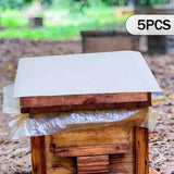 Maxbell 5 Pieces Bee Hive Lid Rainproof Cloth Easy to Install Beekeeping Accessories White