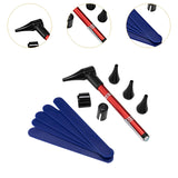 Maxbell Pocket Otoscope Kit Reusable for Nurse, Adults, Kids Versatile Ear Care Tool Red