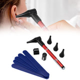 Maxbell Pocket Otoscope Kit Reusable for Nurse, Adults, Kids Versatile Ear Care Tool Red