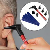 Maxbell Pocket Otoscope Kit Reusable for Nurse, Adults, Kids Versatile Ear Care Tool Red
