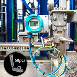 Maxbell 60 Pieces Cable Label Boxes with Ties Portable Clear Cable Management Holder