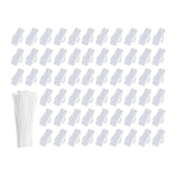 Maxbell 60 Pieces Cable Label Boxes with Ties Portable Clear Cable Management Holder