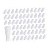 Maxbell 60 Pieces Cable Label Boxes with Ties Portable Clear Cable Management Holder